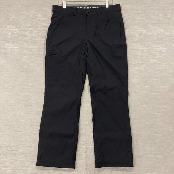 Eddie Bauer Fleece Lined Tech Pants Mens 34 x 30 Black Water Repellent Insulated - Picture 2 of 12